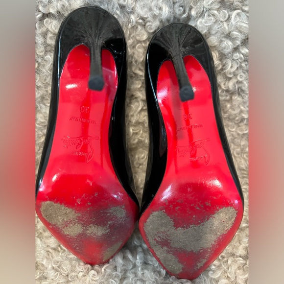 Christian Louboutin Black Leather Heels - Kate - $1195.00 - size 36 - Picture 3 of 5